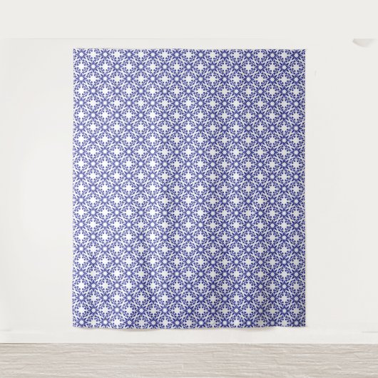 Koninklijk Blauwe Tralies Wandkleed (Voorkant)