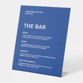 Koninklijk Blauwe Trouwbar Reclamebord Met Voetstuk