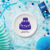 Koninklijk Blauwe Trouwtaart Papieren Bordje (Feest)