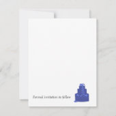 Koninklijk Blauwe Trouwtaart Save the Date (Achterkant)