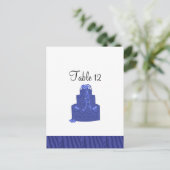Koninklijk Blauwe Trouwtaart Tafel Stoelkaart Briefkaart (Staand voorkant)