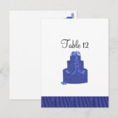 Koninklijk Blauwe Trouwtaart Tafel Stoelkaart Briefkaart (Voorkant / Achterkant)