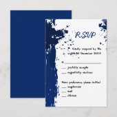 Koninklijk Blauwe Verfspatten - Uitnodiging RSVP (Voorkant / Achterkant)