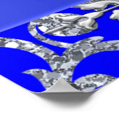 Koninklijk blauwe verjaardagsfeest banner poster (Hoek)