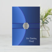 Koninklijk Blauwe Verjaardagsfeest Kaart (Staand voorkant)