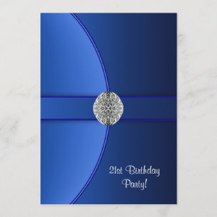 Koninklijk Blauwe Verjaardagsfeest Kaart