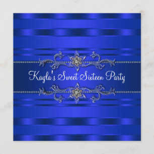 Koninklijk Blauwe Verjaardagsfeest Kaart