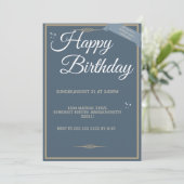 "Koninklijk Blauwe Verjaardagsfeest! uitnodigingen (Staand voorkant)