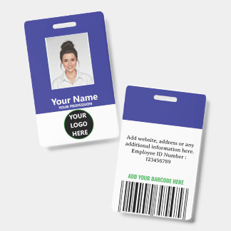 Koninklijk Blauwe Verticale Aangepaste Personeelsf Badge