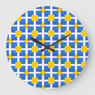 Koninklijk Blauwe Vierkanten Grote Klok