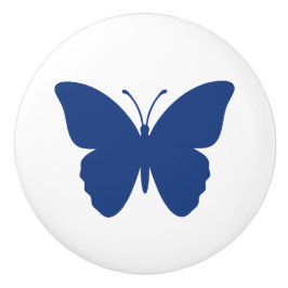 Koninklijk Blauwe Vlinder Silhouet, Aangepaste Kle Keramische Knop