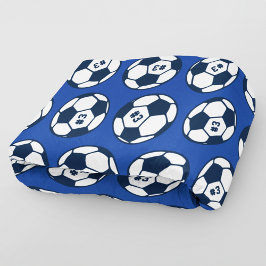 Koninklijk Blauwe Voetbal Nummer Patroon Fleece Deken