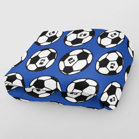 Koninklijk Blauwe Voetbal Nummer Patroon Fleece Deken
