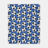 Koninklijk Blauwe Voetbal Nummer Patroon Fleece Deken (Voorkant)