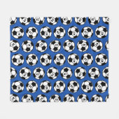 Koninklijk Blauwe Voetbal Nummer Patroon Fleece Deken (Voorkant (Horizontaal))