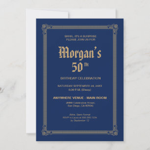 Koninklijk Blauwe Whisky Label Geïnspireerde 50e V Kaart