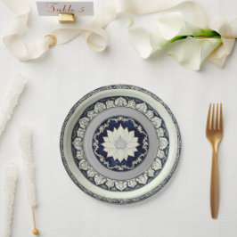 Koninklijk blauwe wilde bloem Bloemige Keramische  Papieren Bordje