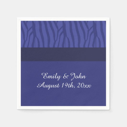 Koninklijk Blauwe Zebra Patroon Servet (Voorkant)