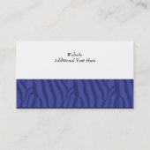 Koninklijk Blauwe Zebra Patroon Visitekaartje (Achterkant)