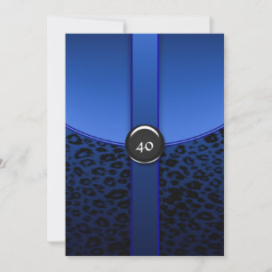 Koninklijk blauwe zebra verjaardagsfeest uitnodigi kaart