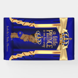 Koninklijk Blauwe Zijde Gouden Kroon Baby Shower E Spandoek