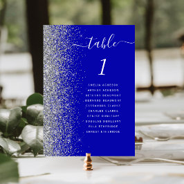 Koninklijk Blauwe Zilveren Glitter Bruiloft Kaart
