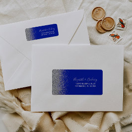 Koninklijk Blauwe Zilveren Glitter Huwelijks Retou Etiket