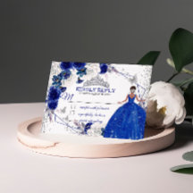 Koninklijk Blauwe Zilveren Prinses Quinceañera Swe