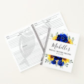 Koninklijk blauwe zonnebloem moderne bruidsdouche notitieboek (Binnen)