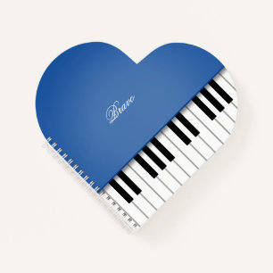Koninklijk Blue Grand Piano Music-toetsenbord Notitieboek