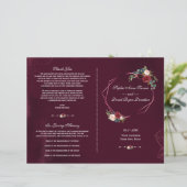 Koninklijk Bourgondië Bloem Geometrisch Trouwprogr (Staand voorkant)