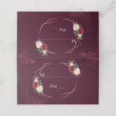 Koninklijk Bourgondië Bloemachtig Geometrisch Huwe Plaatskaartje (Buitenkant ongevouwen)