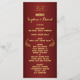 Koninklijk Bourgondië Goud Pauw Huwelijksmenu Aang Menu