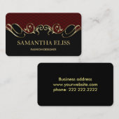 Koninklijk Bourgondië Leer Gouden Zakelijke Visite Visitekaartje (Voorkant / Achterkant)