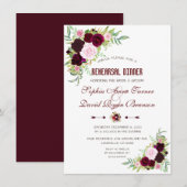 Koninklijk Bourgondië Marsala Bloemendiner Kaart (Voorkant / Achterkant)