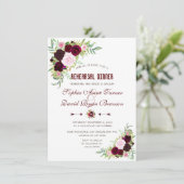 Koninklijk Bourgondië Marsala Bloemendiner Kaart (Staand voorkant)