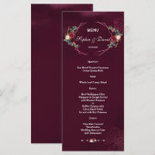 Koninklijk Bourgondisch Bloemmotief Geometrisch Tr Menu (Voorkant / Achterkant)