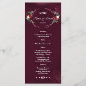 Koninklijk Bourgondisch Bloemmotief Geometrisch Tr Menu (Voorkant)