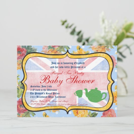 Koninklijk Brits Baby shower Kaart (Staand voorkant)