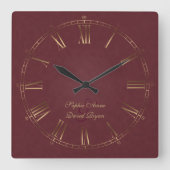 Koninklijk  Brits monogram Vierkante Klok (Voorkant)