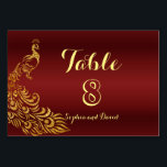 Koninklijk Burgundy Gold Peacock Weddenband NUMMER Kaart<br><div class="desc">Uniek ontwerp met een Royal Burgundy Gradient-achtergrond en abstracte Gold Sparking Peacocks voor uw speciale bruiloft. Het zal een unieke indruk geven op je trouwstijl. Wees anders! Pas je eigen gegevens aan. Als u de tekst moet verplaatsen of de grootte, het lettertype of de kleur moet wijzigen, klikt u op...</div>