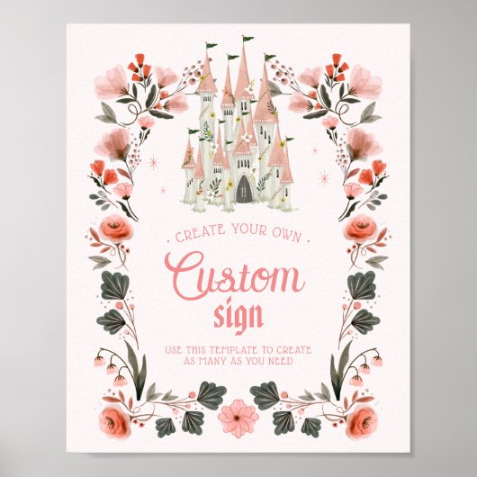 Koninklijk Castle Birthday-teken - Aangepaste Sjab Poster (Voorkant)
