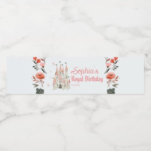 Koninklijk Castle Birthday Water Fles Eink Waterfles Etiket (Enkel label)