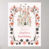 Koninklijk Castle Birthday Welkomstteken Roze Poster (Voorkant)