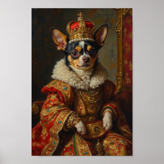 Koninklijk Chihuahua Portret Poster (Voorkant)