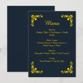 Koninklijk Contraste Midnight Blue & Goud Diner Me Informatiekaartje (Voorkant / Achterkant)