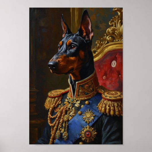 Koninklijk Dobermann Portret Poster (Voorkant)
