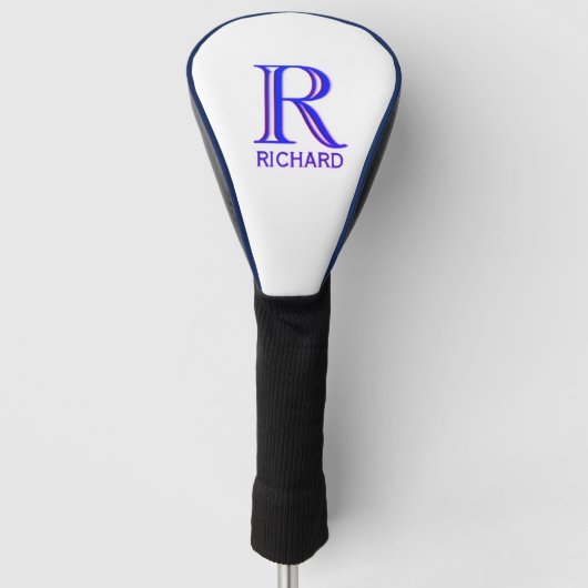 Koninklijk donkerblauw leer golfheadcover (Voorkant)