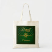 Koninklijk donkergroen en gouden thema tote bag (Voorkant)