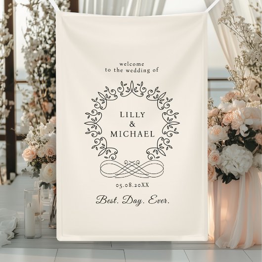 Koninklijk, Elegant, "Best-Day-Ever" Trouwen Spandoek